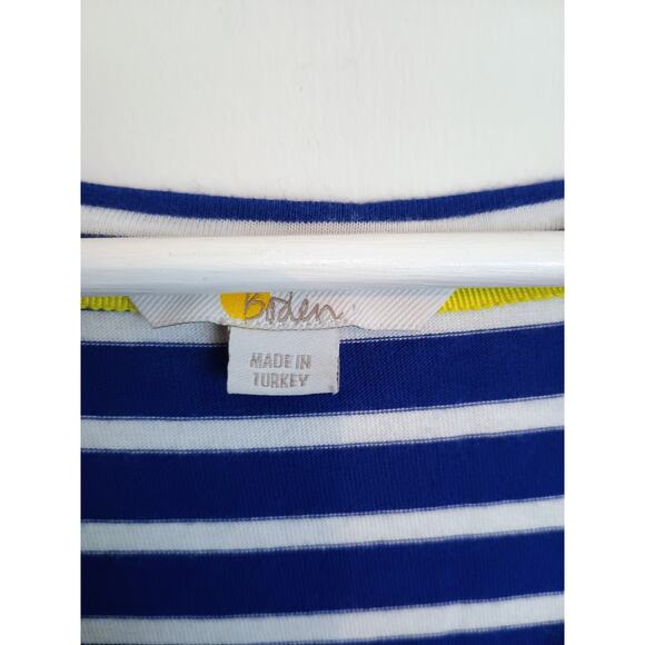 Boden Dress Womens 6R Yellow Striped Imogen Jersey Ruffle Sleeve Nautical Sailor - Picture 6 of 6